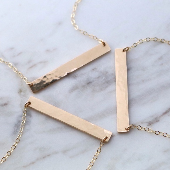 Jewelry - ✨14K Gold Filled Textured Bar Necklace✨